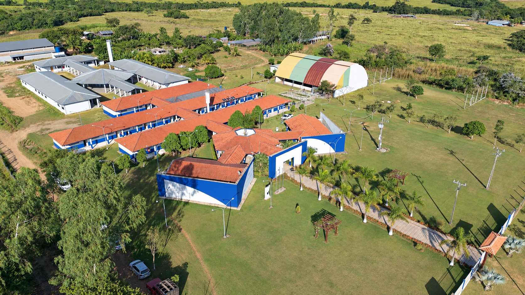 Vista aérea atualizada da Escola Agrícola Terra Nova